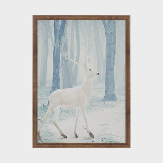 Elegant Winter White Deer 3D model