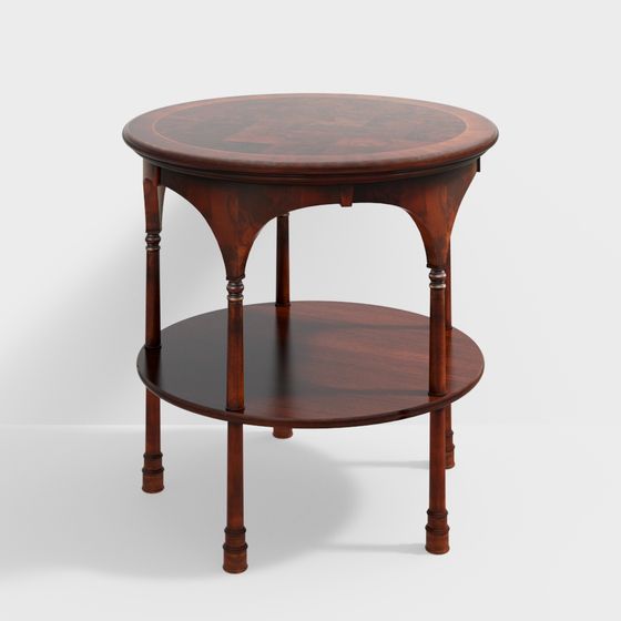 Elegant Round Side Table 3D model