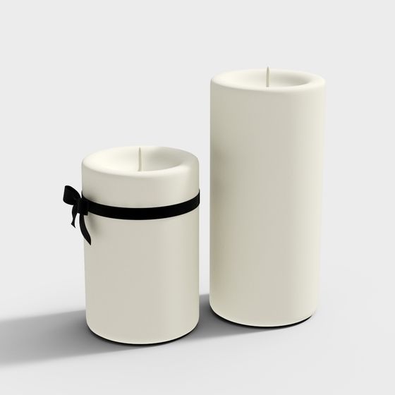 Elegant Low-Polygon Candle Holder Set 3D model