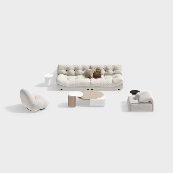 Modern Minimalist Sofa Set 3D model