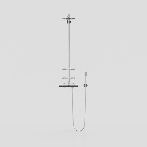 Minimalist Shower System 3D model for Modern Spaces