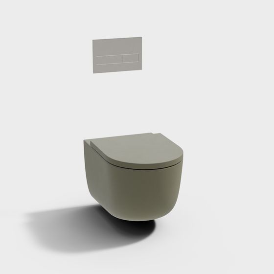 Modern Wall-Mounted Toilet 3D model