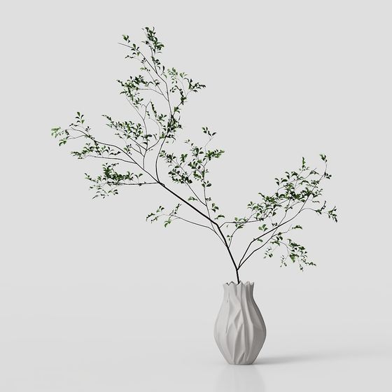 Vibrant Tree Branch 3D Model for Creative Projects