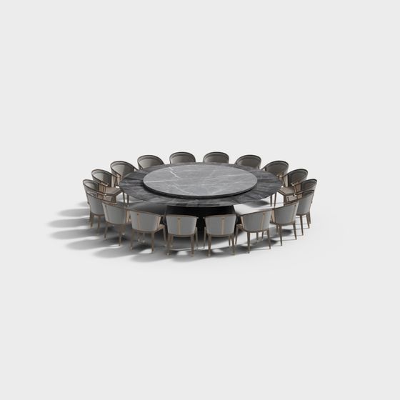 Elegant Round Table and Chair Set 3D model