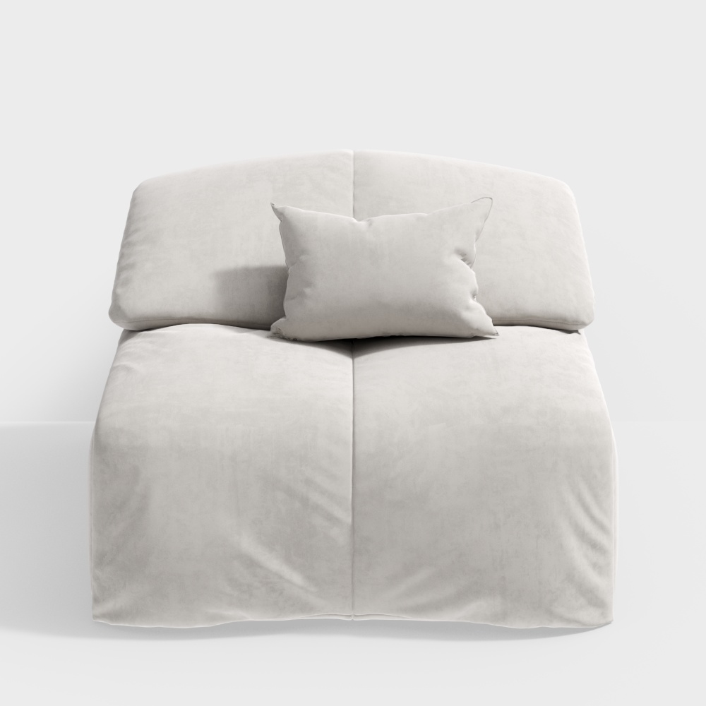 Elegant Low-Poly Sofa 3D Model – Light Gray Fabric