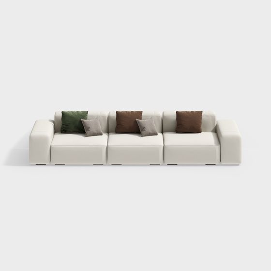 Urban Comfort Low-Poly Sofa 3D model