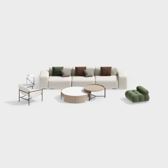 Urban Living Room Set 3D model for Creative Projects