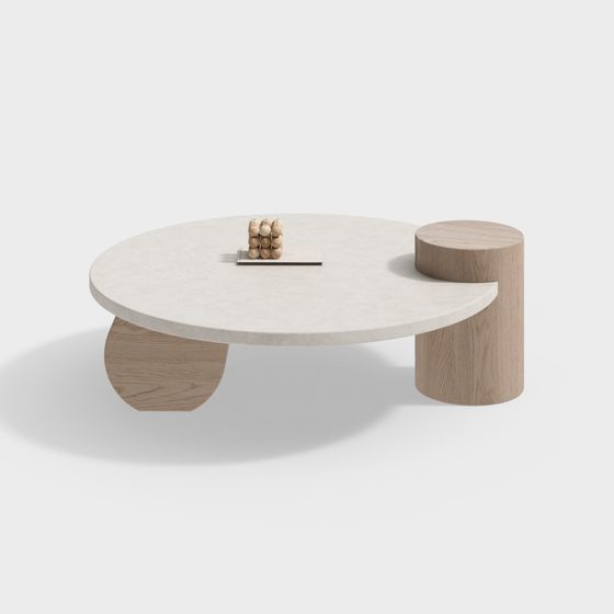 Modern Round Coffee Table/Side Table in Beige