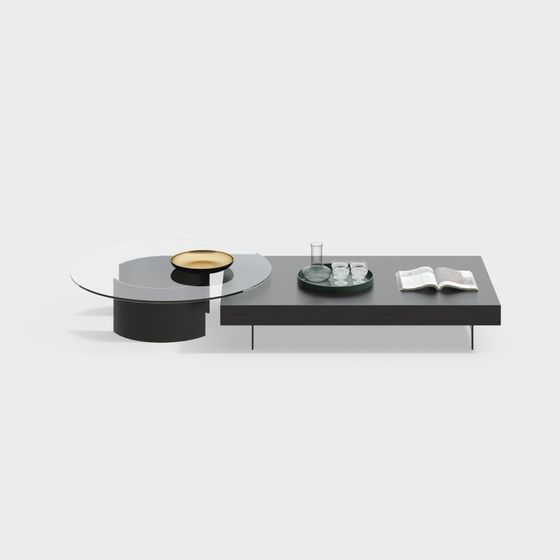 Sleek Low-Poly Coffee Table 3D model