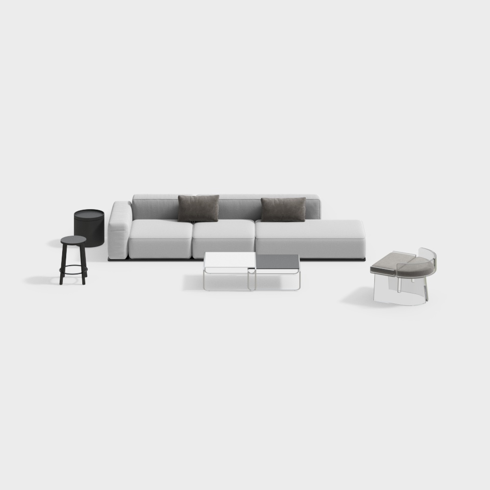 Modern living room multi-person sofa combination
