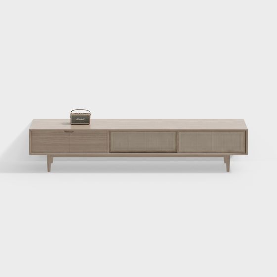 Modern Living Room TV Cabinet 3D Model in Beige