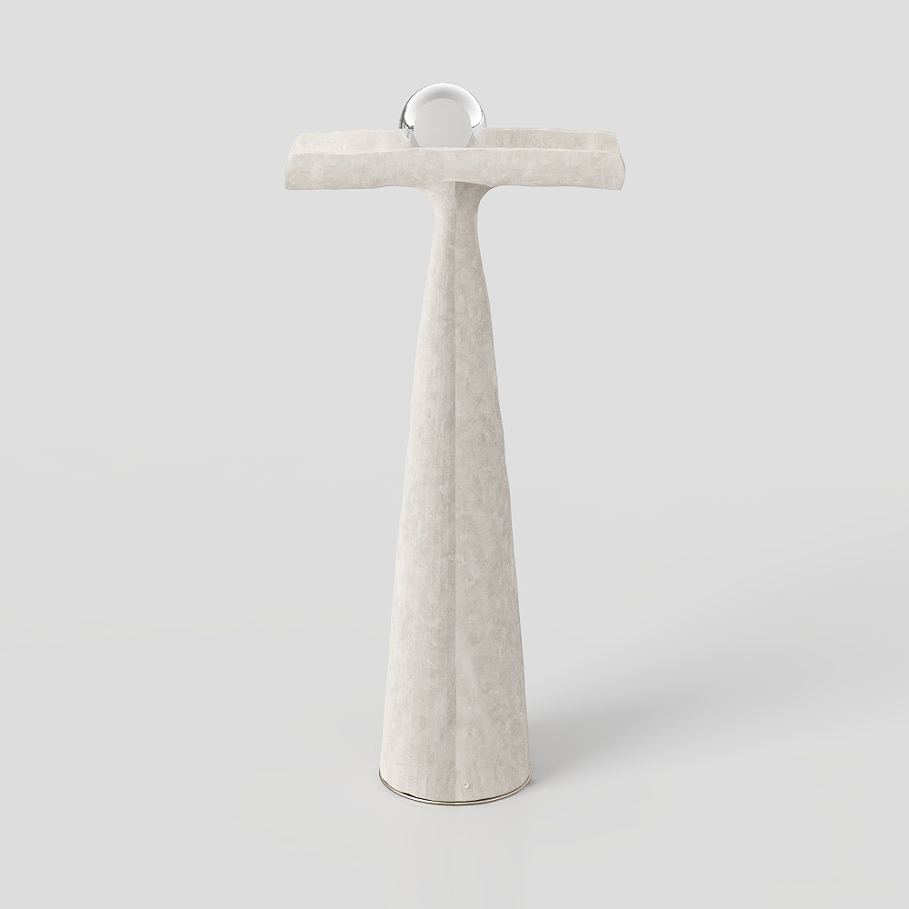 Futuristic Pillar Low Polygon Sculpture – Concrete Design