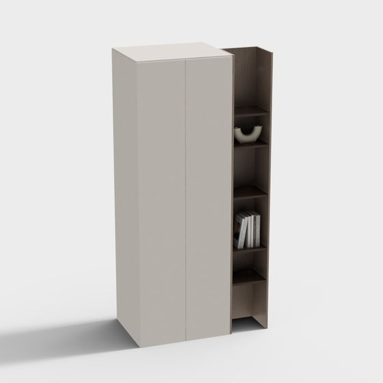 Stylish Urban Bookshelf 3D model for Contemporary Spaces