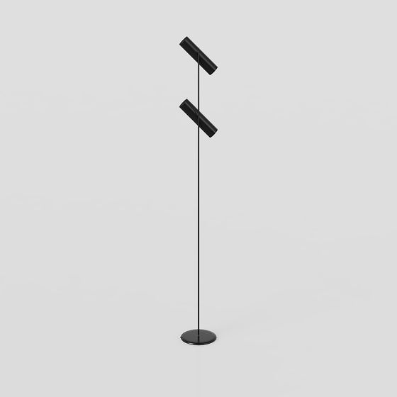 Stylish Double Cylinder Floor Lamp 3D model