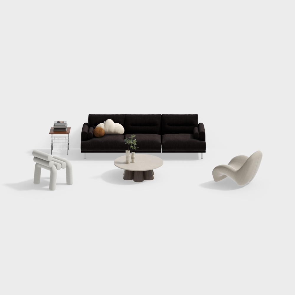 Modern living room multi-person sofa combination