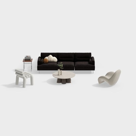 Modern Minimalist 3D Furniture Set for Creative Projects