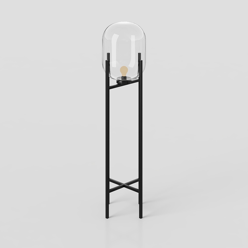 Glass Shade Floor Lamp 3D model
