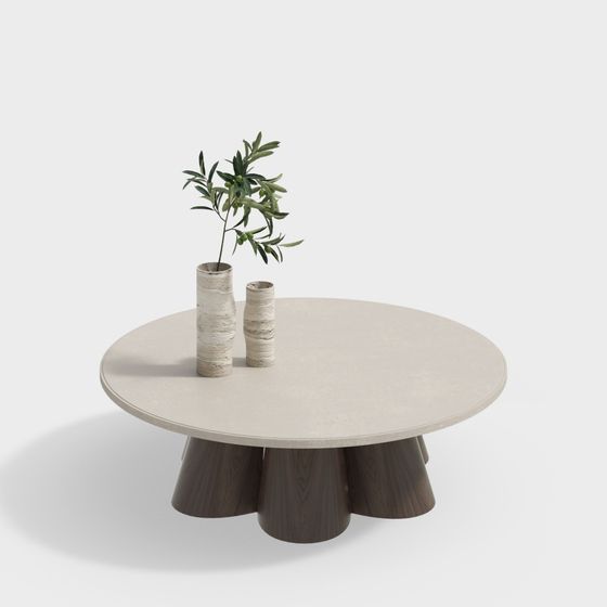 Low-Polygon Elegant Round Table 3D model