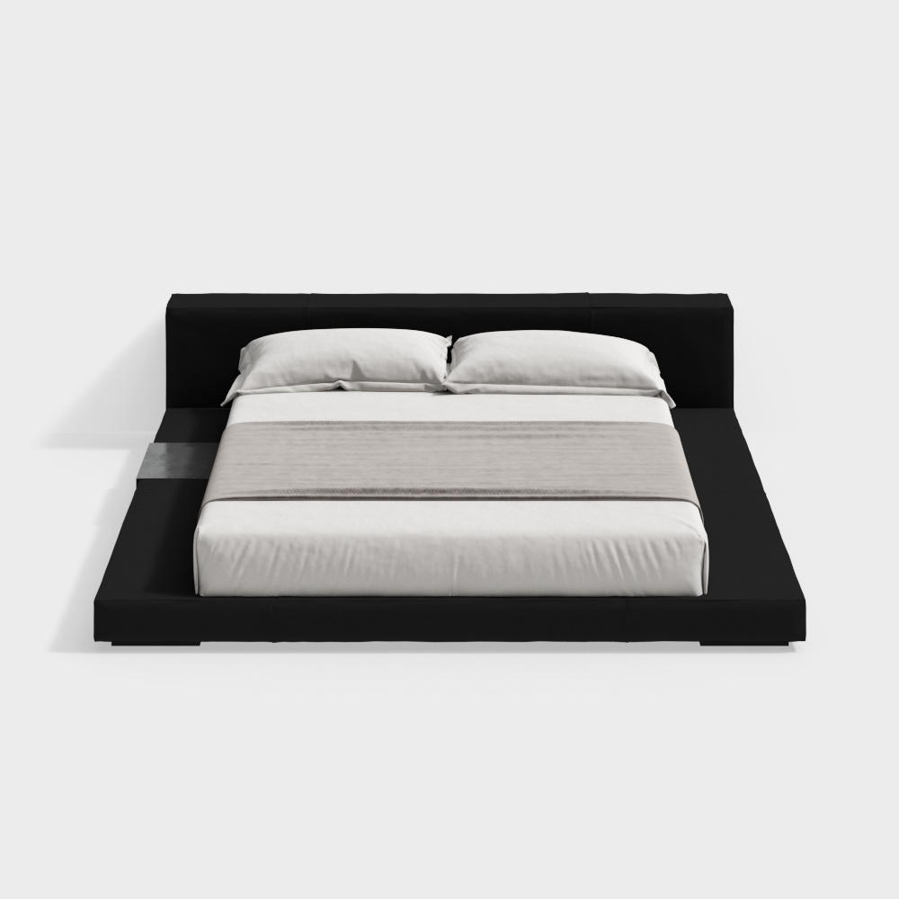 Modern minimalist black double bed