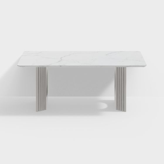 Elegant Marble Dining Table 3D Model