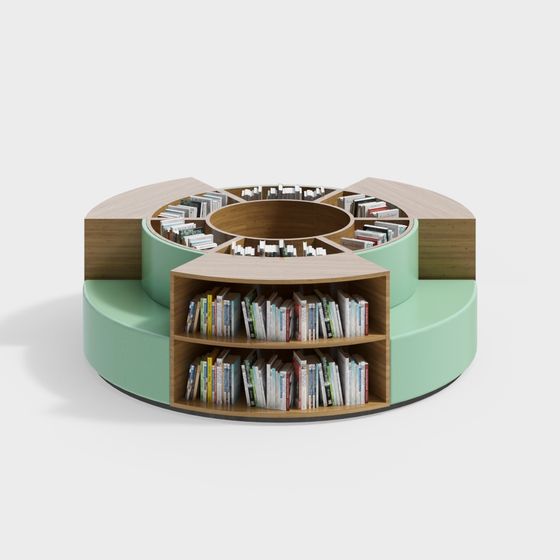 Round Harmony Bookshelf 3D model