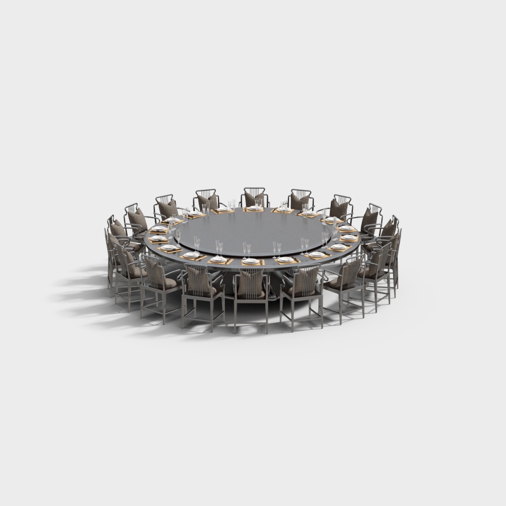 Modern Round Conference Table 3D model