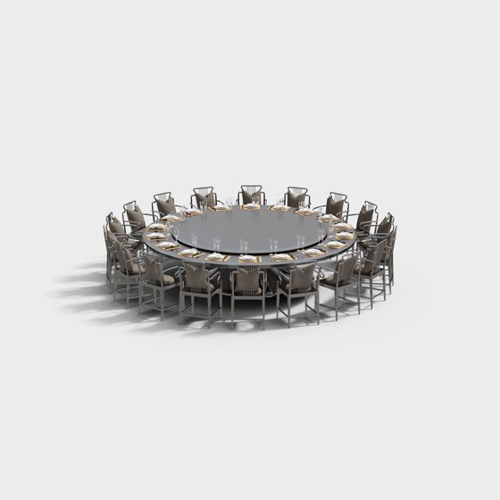 Modern Round Conference Table 3D model