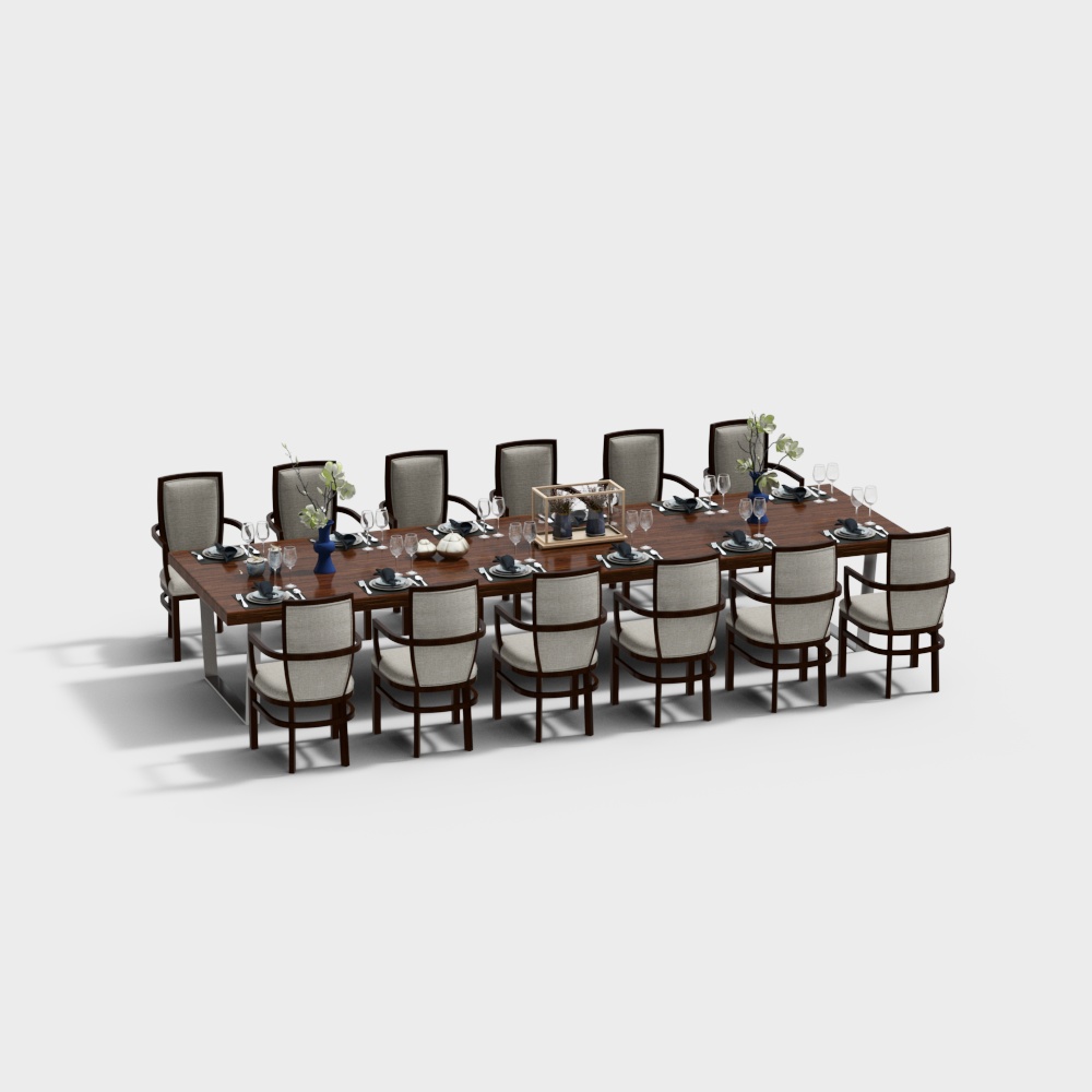 Box multiple dining table and chair combination