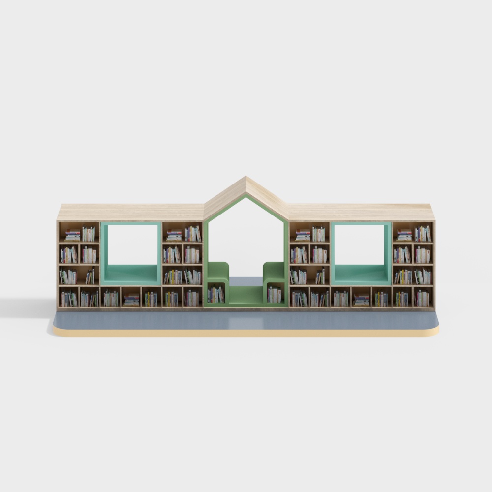 Cozy Library Bookshelf 3D model