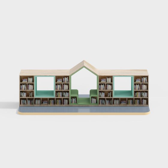 Cozy Library Bookshelf 3D model