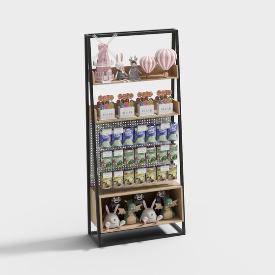 Whimsical Candy Display Rack 3D model