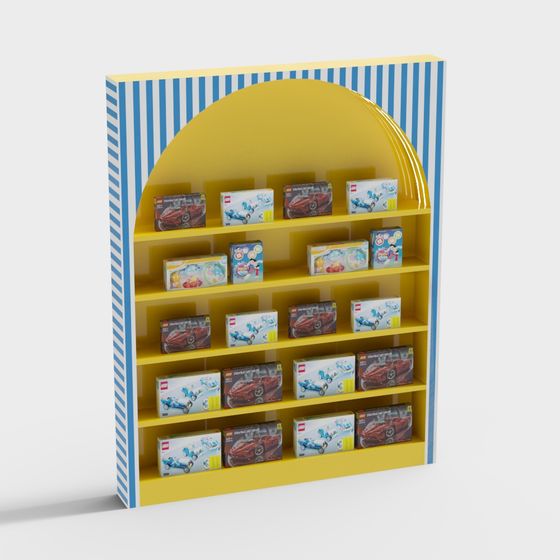 Colorful Toy Display Shelf 3D model