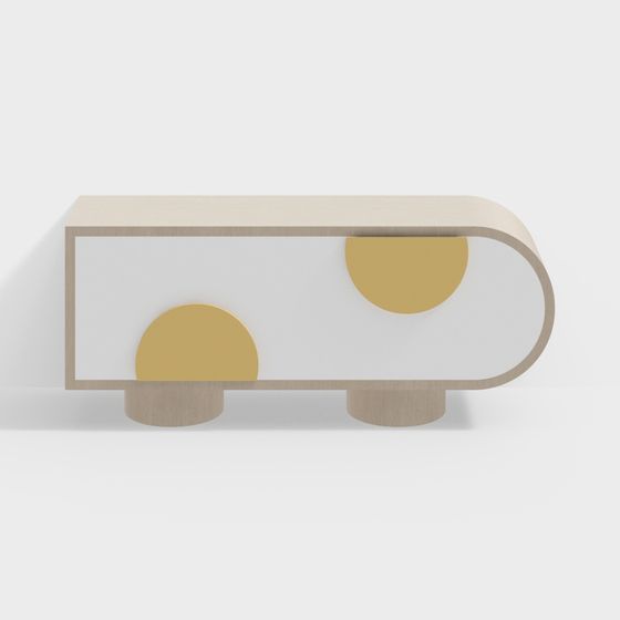 Sleek Low-Poly Side Cabinet 3D model