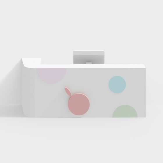 Colorful Geometric Reception Desk 3D model for Various Designs