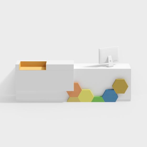 Geometric Office Desk 3D model
