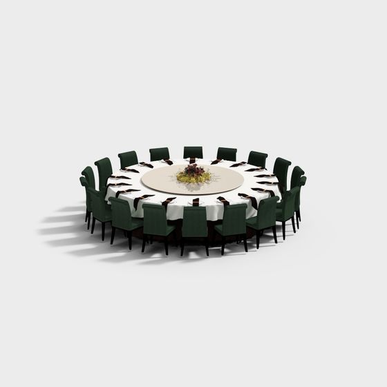 Elegant Round Dining Table 3D model