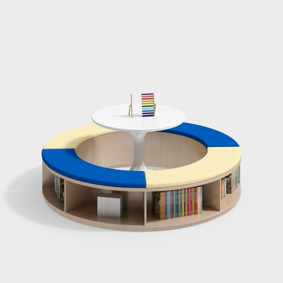 Unique Circular Bookshelf 3D Model for Creative Spaces