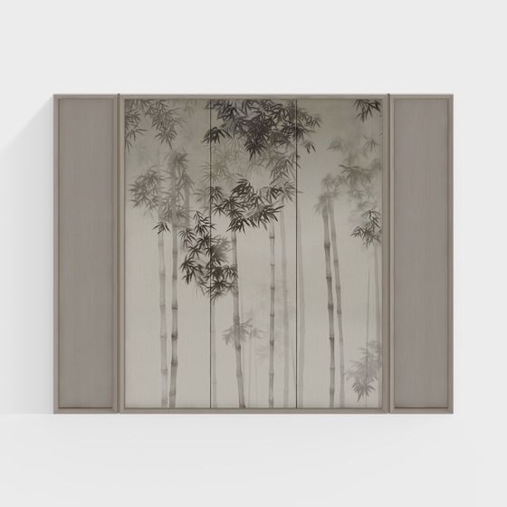 Misty Bamboo Shadow Screen 3D model