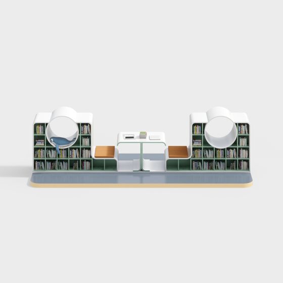 Stylish Library Seat 3D model for Creative Spaces