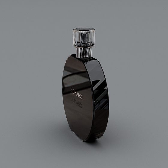 Geometric Elegance Black Perfume Bottle 3D model