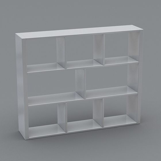 Minimalist 3D Bookshelf Model for Modern Interiors