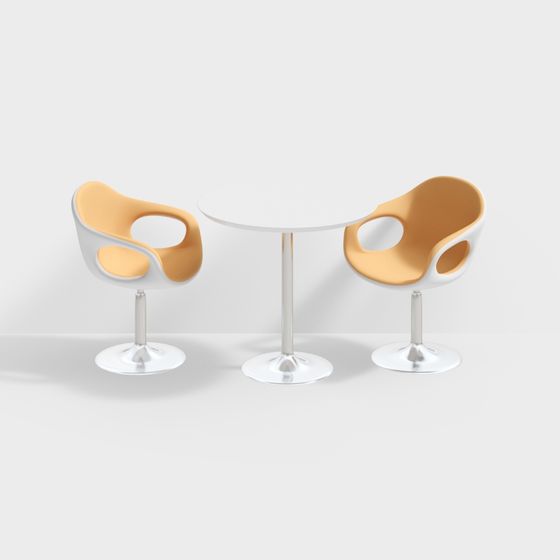Streamlined Table and Chair Set 3D model