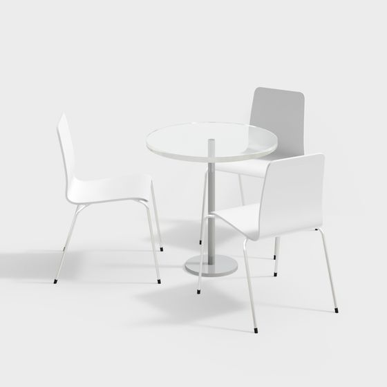 Urban Corner Coffee Table and Chairs Set 3D model