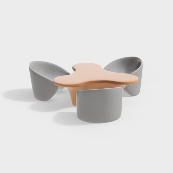 Stylish Streamlined Sofa 3D model