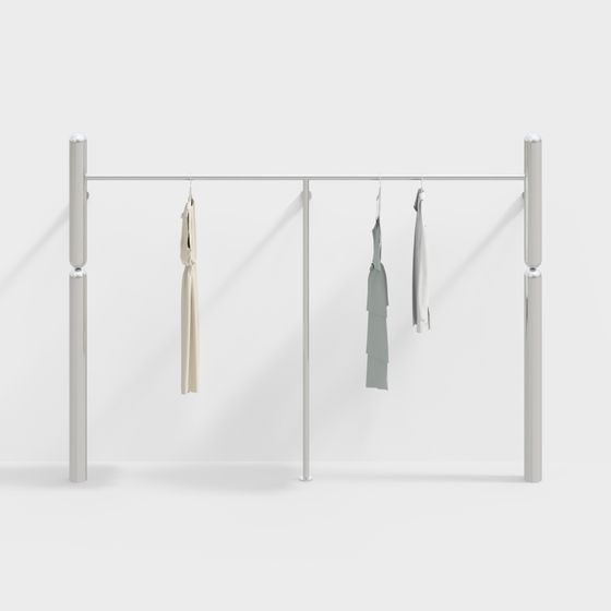 Minimalist Clothes Rack Display 3D model