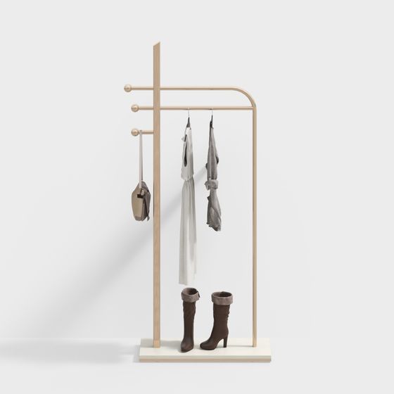 Minimalist Coat Rack 3D model for Stylish Interiors