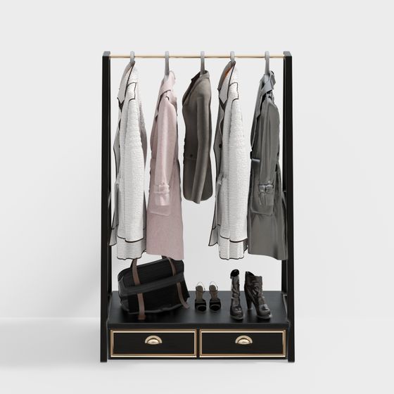 Stylish Wardrobe 3D model for Modern Interiors