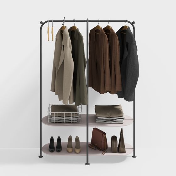 Stylish Low-Polygon Hanger 3D model for Modern Spaces