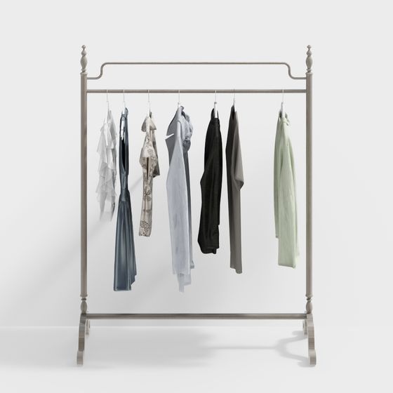 Low-Polygon 3D Hanger Model for Modern Interiors