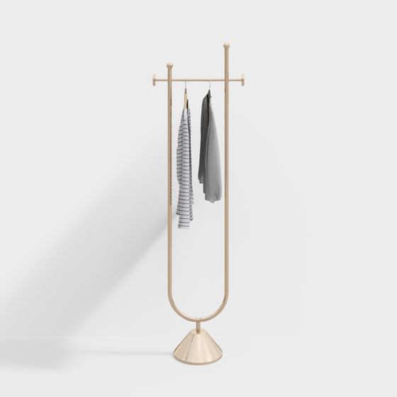 Stylish Low-Polygon Coat Rack 3D model